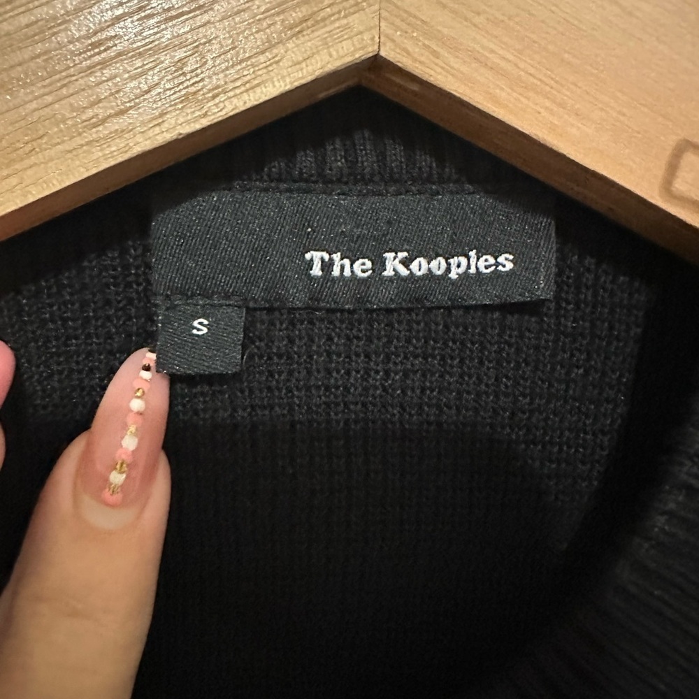 The Kooples Paris Cotton Zip Detail Knit Black Sweater-
Size Small - Picture 3 of 5